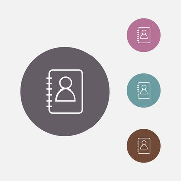 adress contact book outline icon illustration