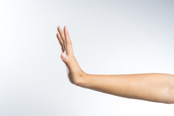 hand with stop gesture