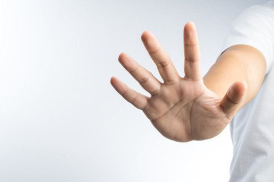 hand with stop gesture