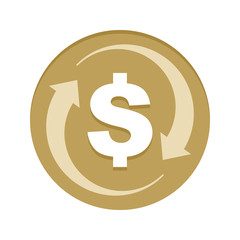 Money Cash back golden icon