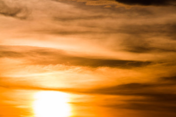 colorful dramatic sky with cloud at sunset