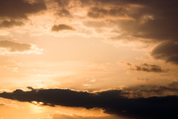 colorful dramatic sky with cloud at sunset