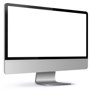 Computer Screen Vector Illustration isolated on white.

