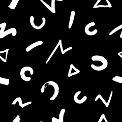 Decorative seamless pattern with handdrawn shapes