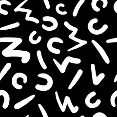 Decorative seamless pattern with handdrawn shapes