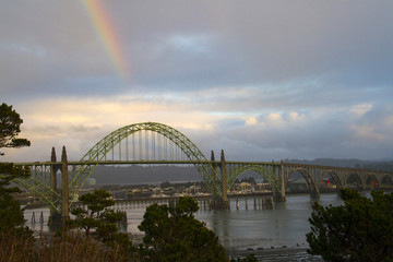 Yaquina Bay Bridge Under A Rainbow
