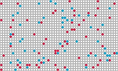 random circles with color fill pexel grid