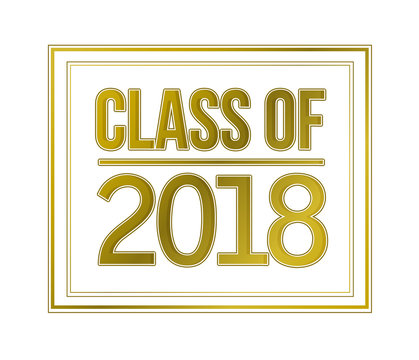 class of 2018 gold sign illustration design