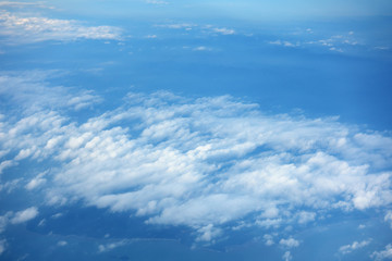 Fototapeta na wymiar cloudy sky and blue clear sky clouds background,aerial top view