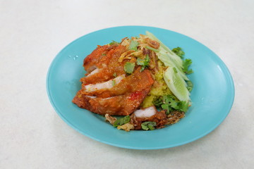 Muslim yellow rice with chicken