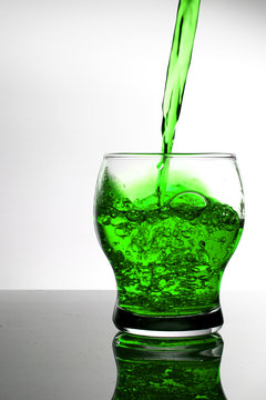 Glass of water / Carbonated water is water into which carbon dioxide gas under pressure has been dissolved. 