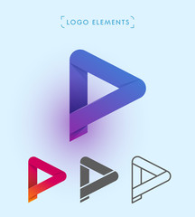 Play logo in origami style