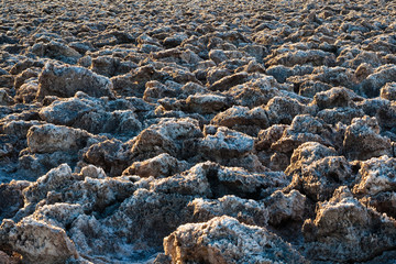 Detail of Devils Golf Course at Sunrise, Death Valley, CA