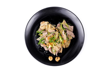 Spicy fried pickle lettuce with Pig liver