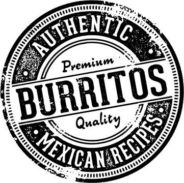 Authentic Burritos Vintage Menu Stamp