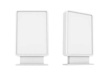 Rendering of two white empty street billboards