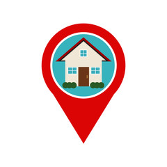 Home location marker icon. Home location spot.