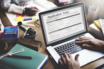 Fototapeta na wymiar Online Web Job Application Form Concept