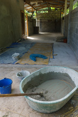 House under construction.