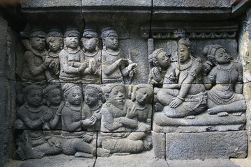 relief in the borobudur temple