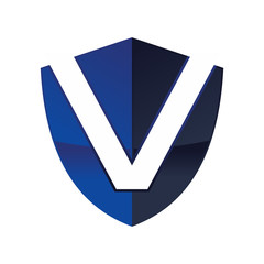 Letter V in Shield Logo Design