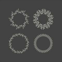Floral wreath decoration vector.