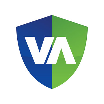 Simple Initial Letter VA in Shield