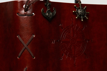 Side of leather book cover