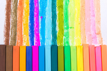colorful crayons for painting on paper
