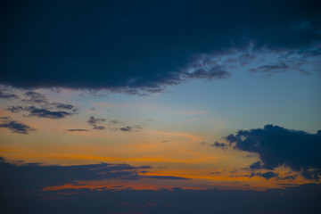 Stunning beautiful sunset in the Gulf of Thailand.