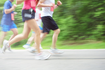 Marathon runners (motion blur)