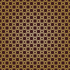 Seamless vector golden ornament in arabian style. Geometric abstract background. Pattern for wallpapers and backgrounds