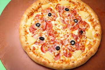 Combination pizza baked