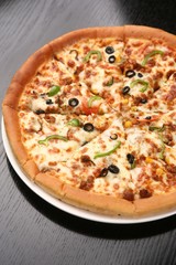 Combination pizza baked