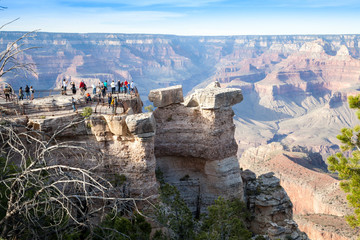 Grand Canyon, South Rim, menigte toeristen