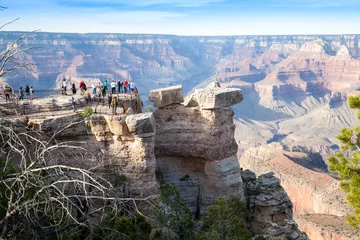 Foto auf Acrylglas Schlucht Grand Canyon, South Rim, Menge von Touristen?