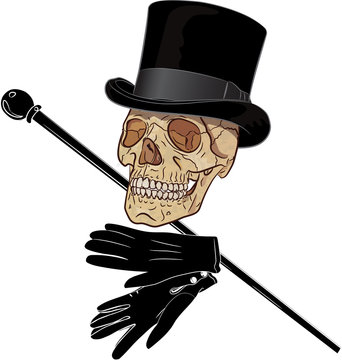 The skull in cylinder hat