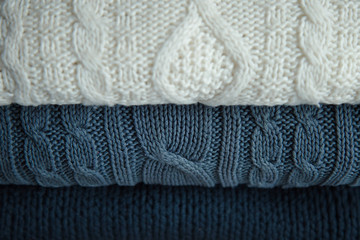 Fototapeta na wymiar white and blue sweaters