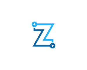 Initial Letter Z Tech Logo Design Element