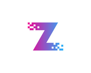 Fototapeta premium Initial Letter Z Pixel Logo Design Element