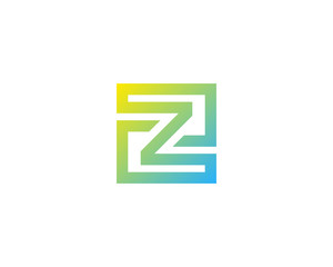 Initial Letter Z Square Logo Design Element