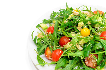 salad with arugula and tomatoes