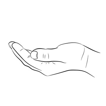 begging hand on white background of vector illustrations