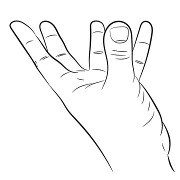 hand with fingers outstretched support on white background of vector illustrations