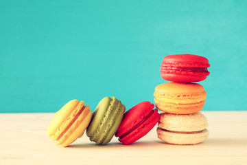 Image of colorful macaron or macaroon