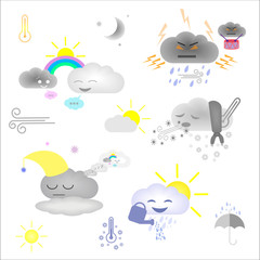weather cartoon's icons