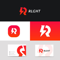 Creative R letter logo icon sign vector design