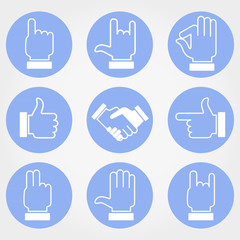 Fototapeta premium Human Hand Signs. Vector image. Design elements.