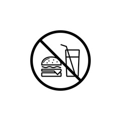 No food allowed line icon, prohibition sign, forbidden no eat, vector graphics, a linear pattern on a white background, eps 10.