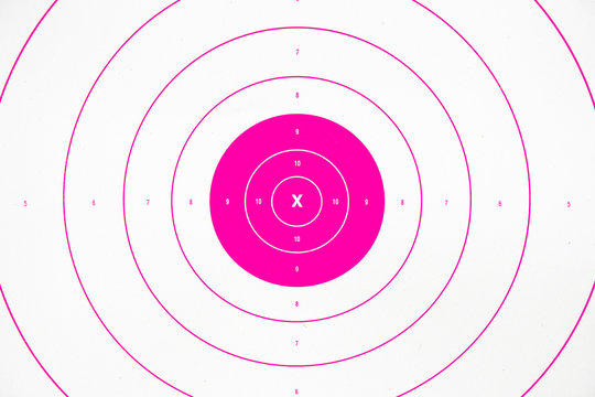 clean pink paper bullseye target